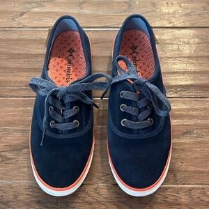 Columbia Women’s Vulc N Vent Lace Up Blue Suede Canvas Sneakers